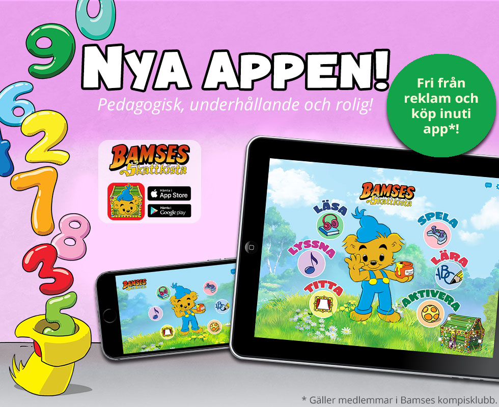Bamses skattkista - ny app för prenumeranter
